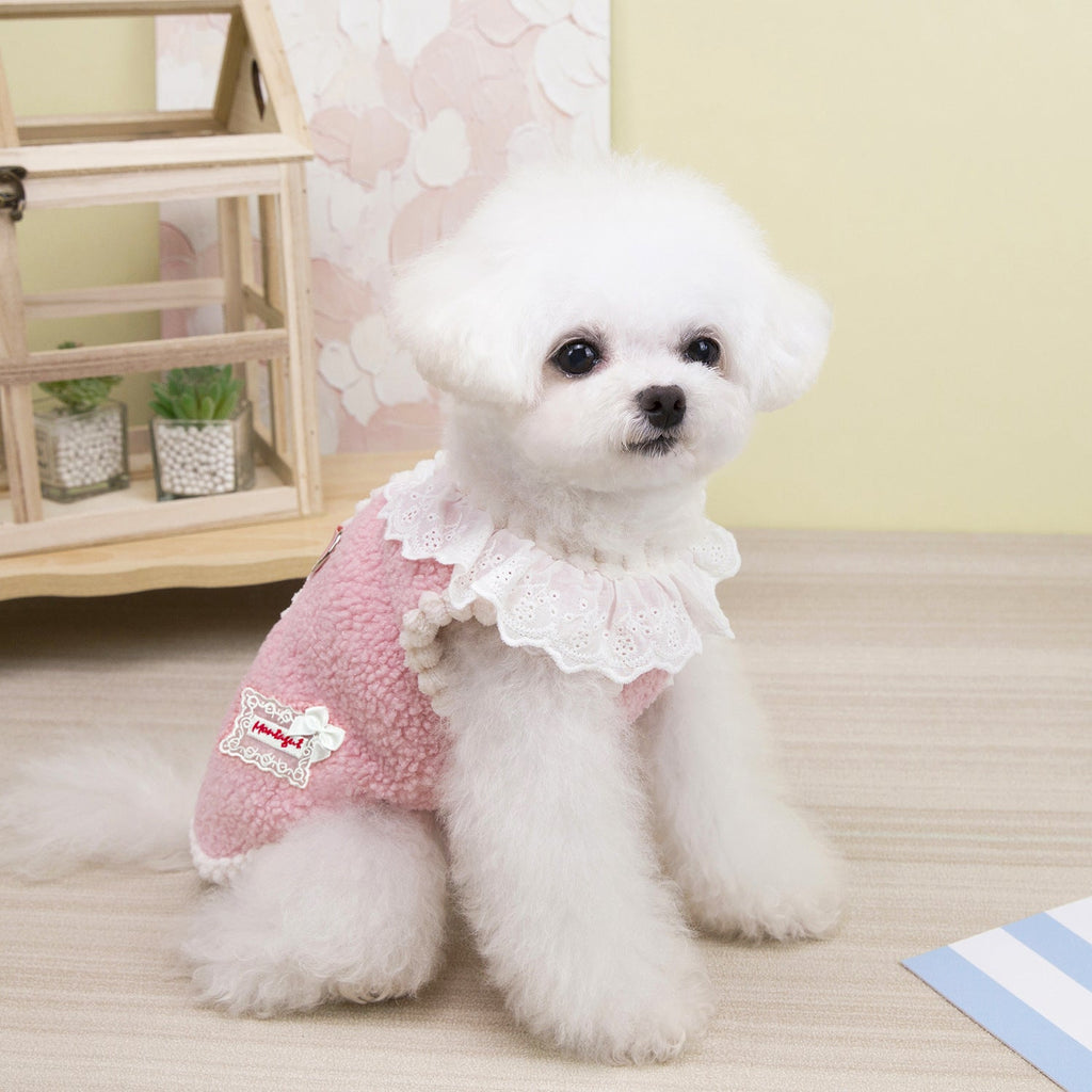 Sweet Lace Collar Dog Cat Harness Vest/Jumpsuits