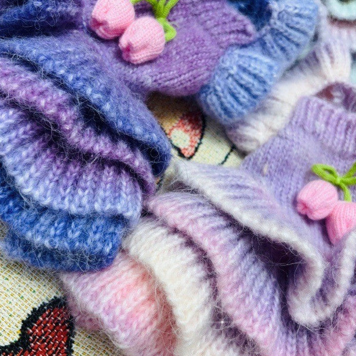 Tulip Decor Gradient Dog Cat Knitted Dress
