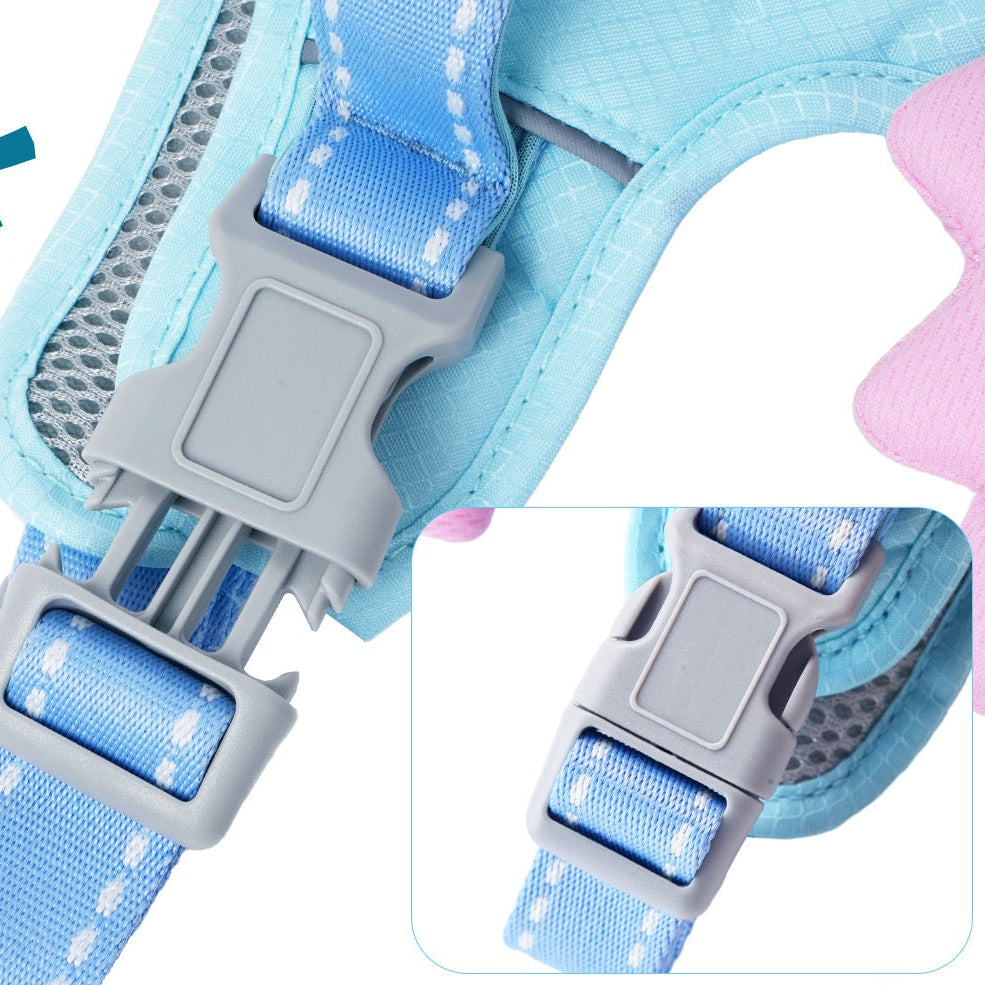 Color Block Wing Decor Dog Harness Leash