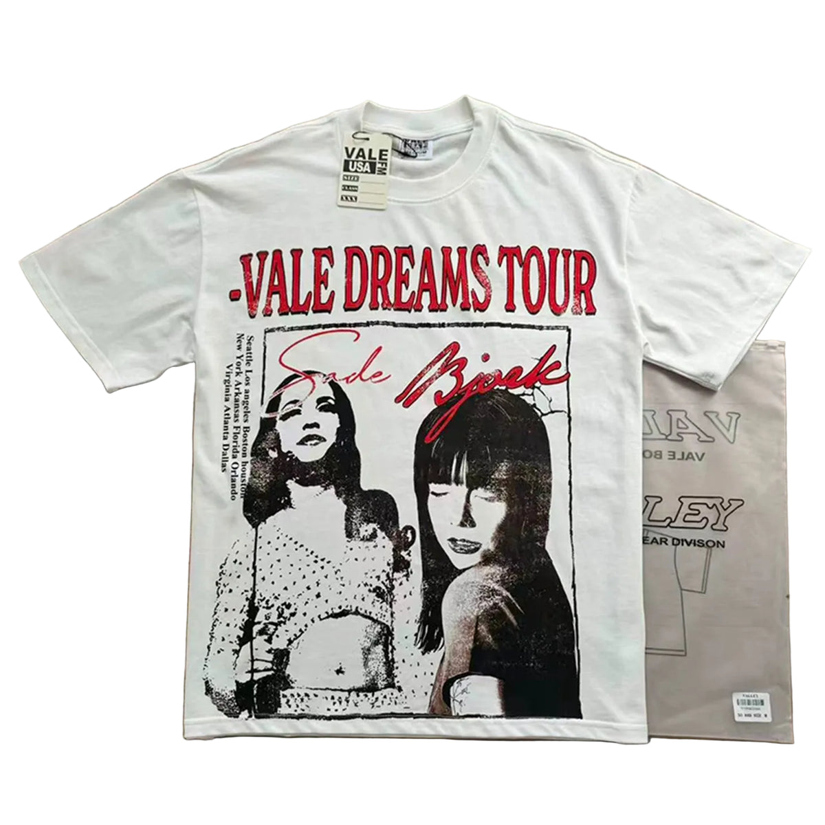 Vale Forever vintage European and American vintage washed pattern figure print high street casual versatile short sleeved T-shirt (3)