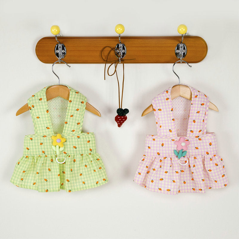 Flower Decor Carrot Dog Cat Dress Harness