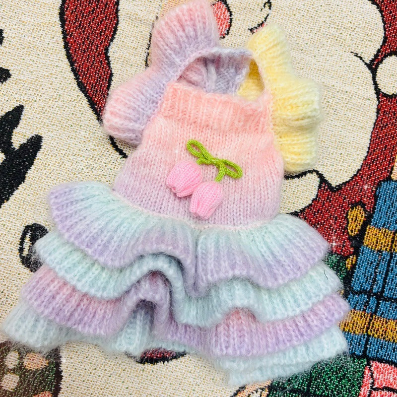 Tulip Decor Gradient Dog Cat Knitted Dress