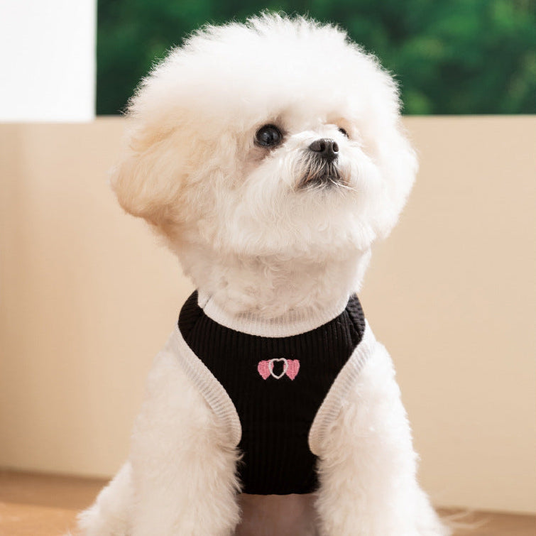 Color Block Bear Heart Dog Cat Vest