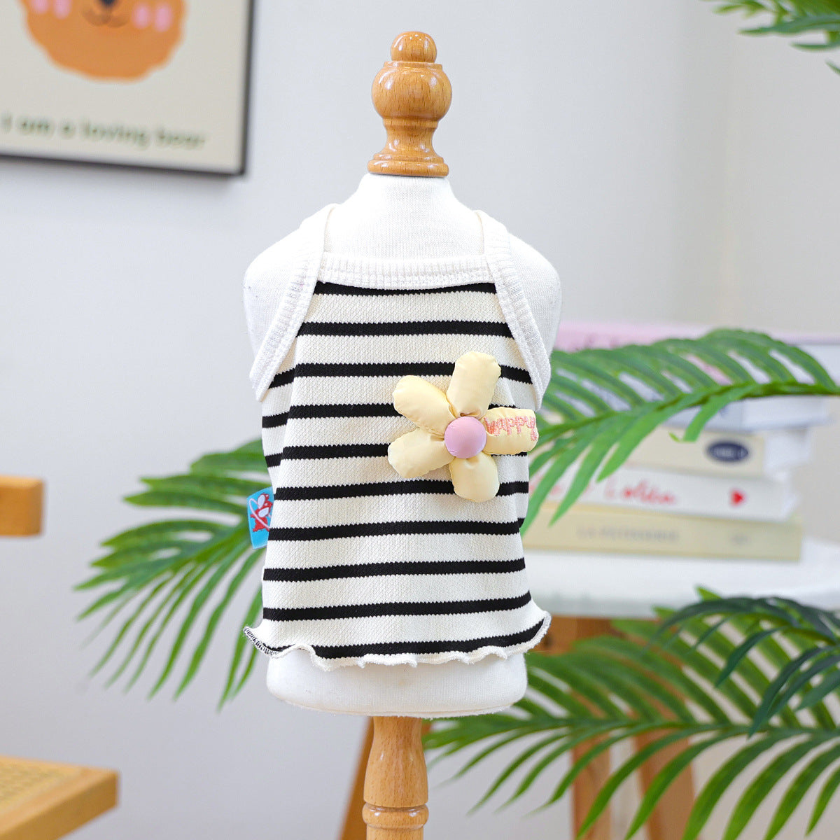 Breathable Striped Flower Decor Dog Cat Vest