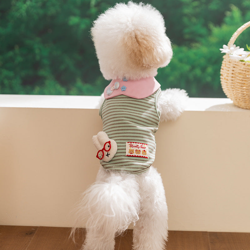 Toy Decor Striped Collar Dog Cat Vest