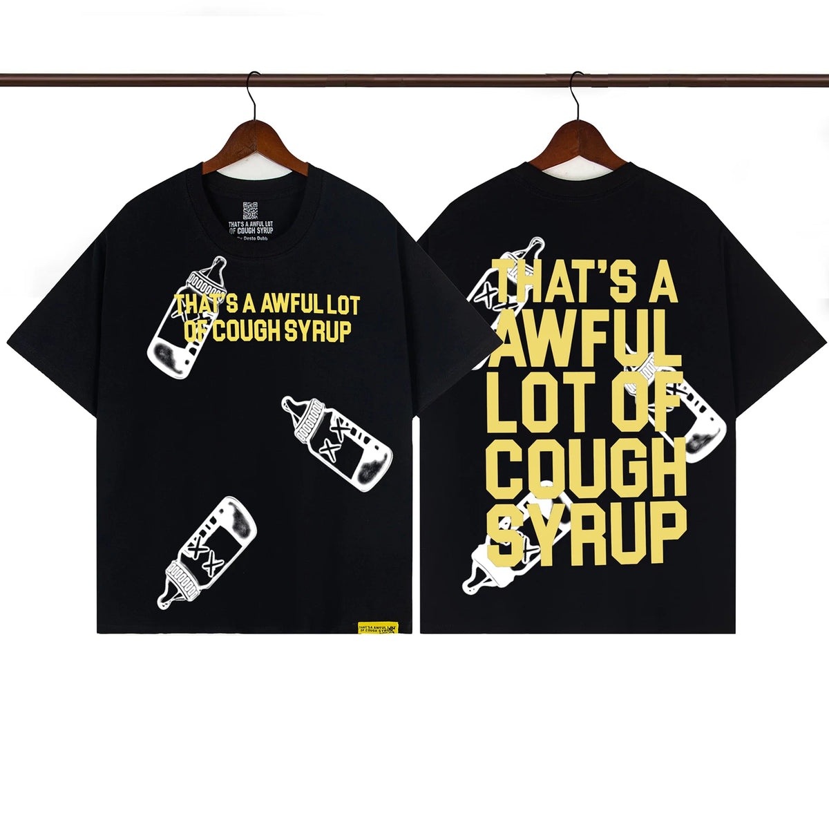 THAT. SA AWFUL LOT OF COUPH SYRUP Cross border letter printed versatile high street short sleeved T-shirt (1)