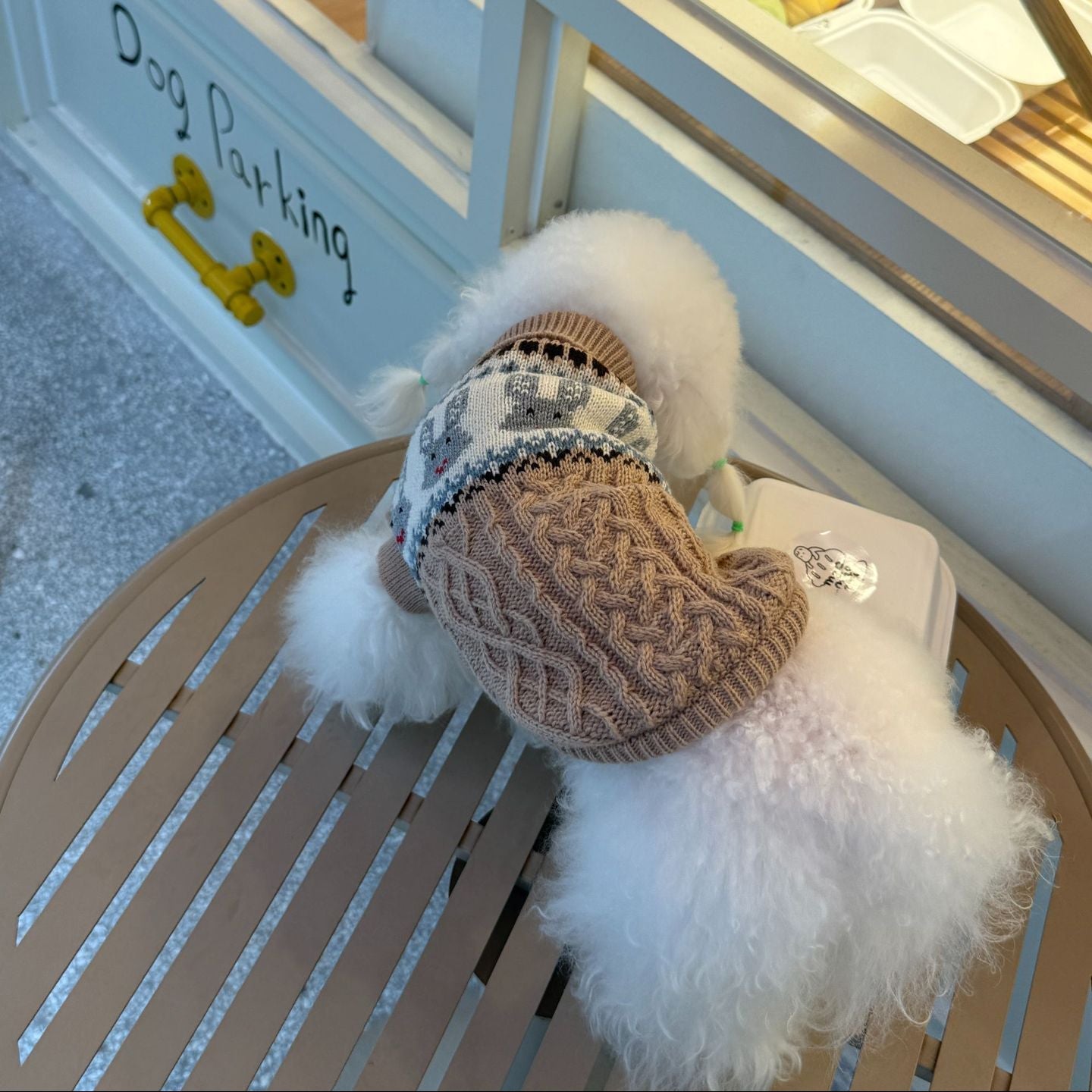Rabbit Cable-Knit Dog Cat Sweater
