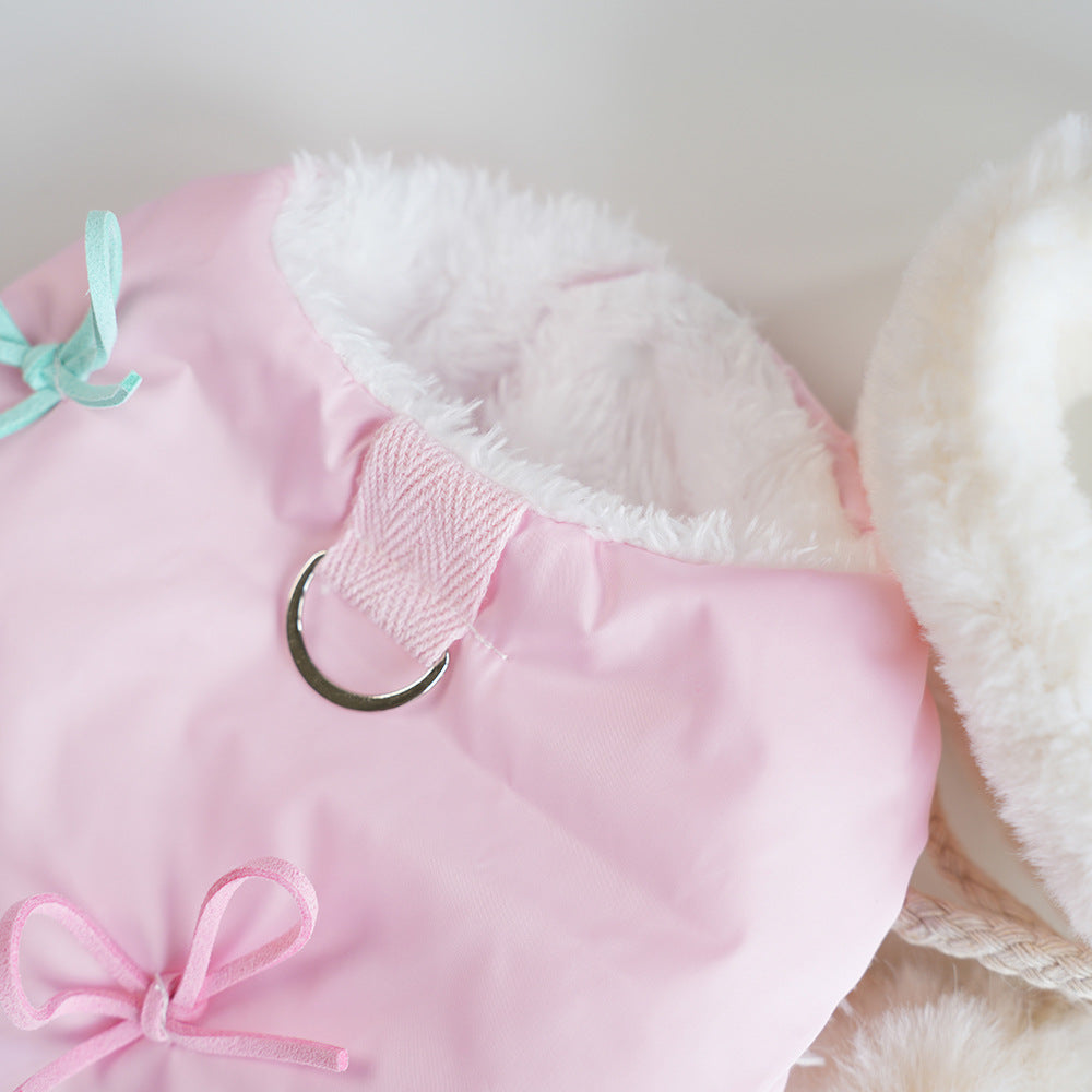 Fleece Removable Scarf Dog Cat Jacket