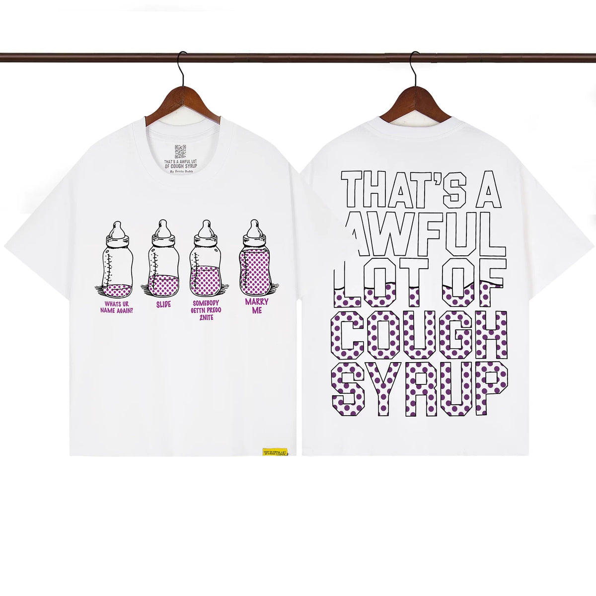 THAT. SA AWFUL LOT OF COUPH SYRUP Cross border letter printed versatile high street short sleeved T-shirt (2)