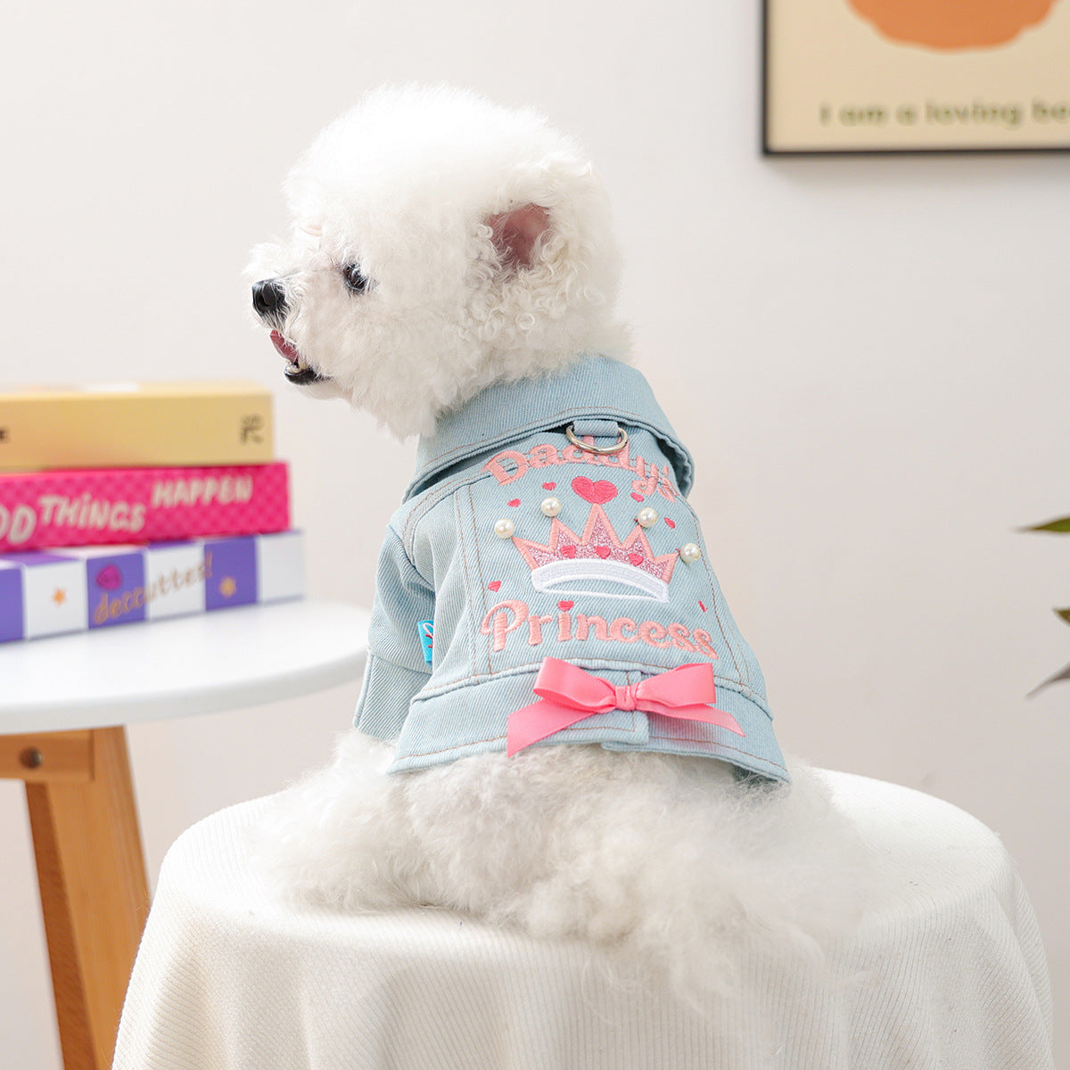 Sweet Lace-up Bow Heart Decor Dog Cat Jacket Dress