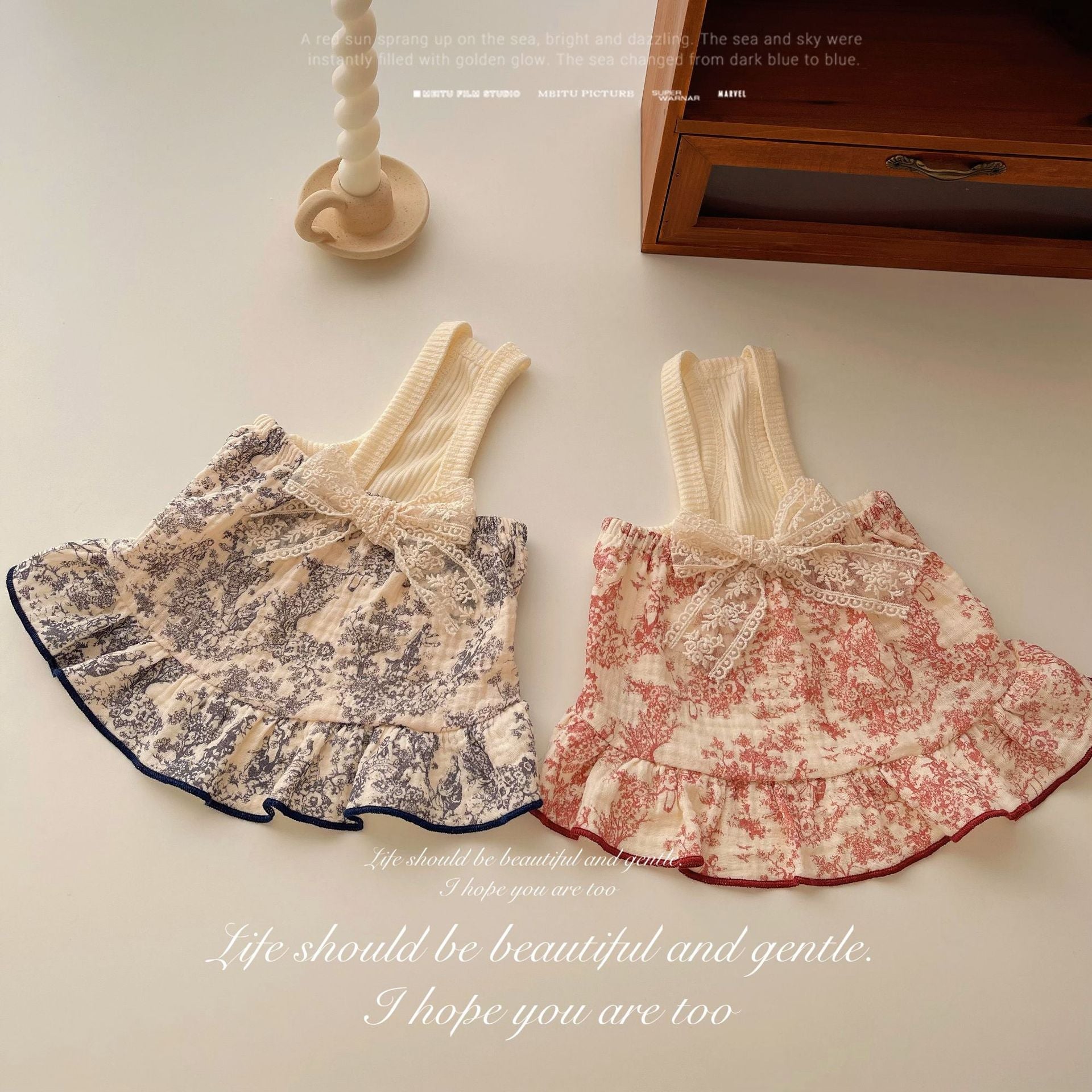 Romantic Floral Dog Dress/Harness Leash