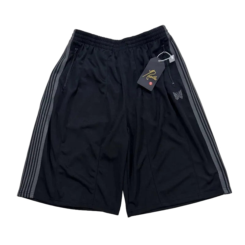 Real shot NEEDLES butterfly embroidery European and American trendy brand striped ribbon loose wide leg sports and leisure seven inch shorts (3)