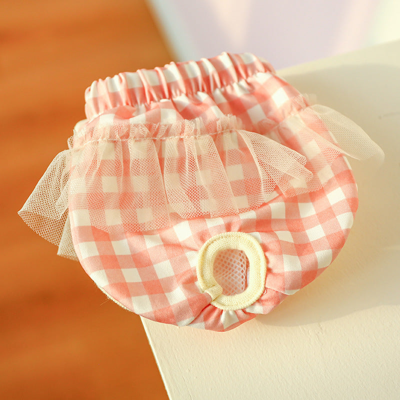 Washable Diaper Plaid Dog Cat Underwear