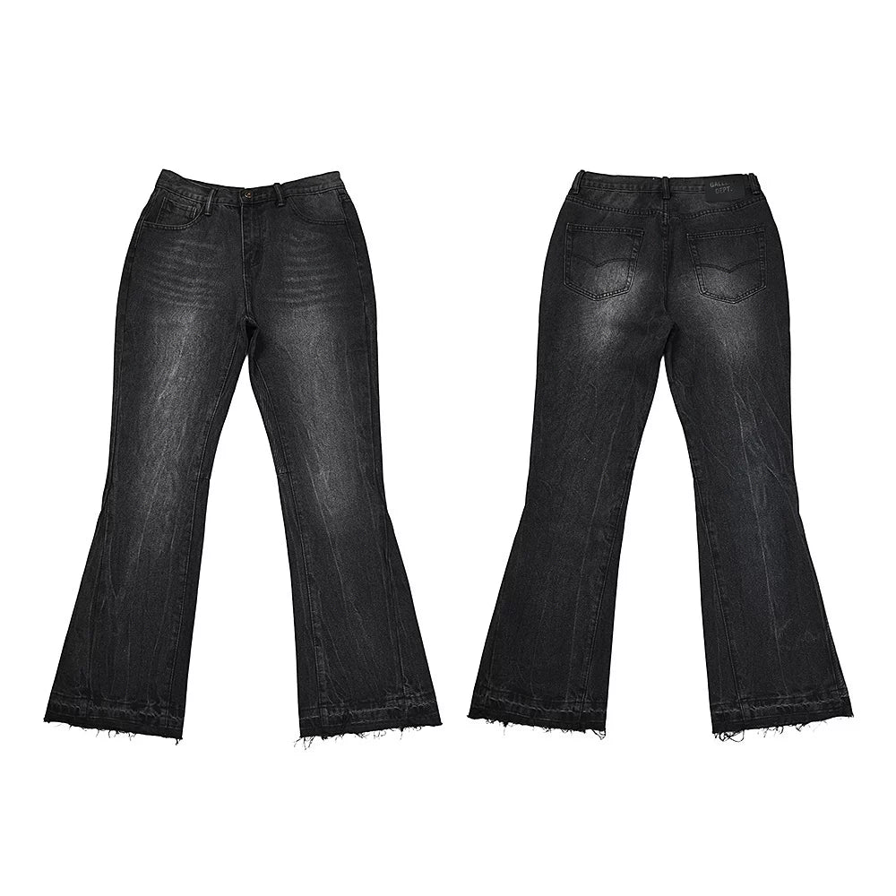 GALLERY DEPT JEANS High Street Retro Inkjet Graffiti Spring and Autumn Casual Straight Cowboy Pants Men (12)
