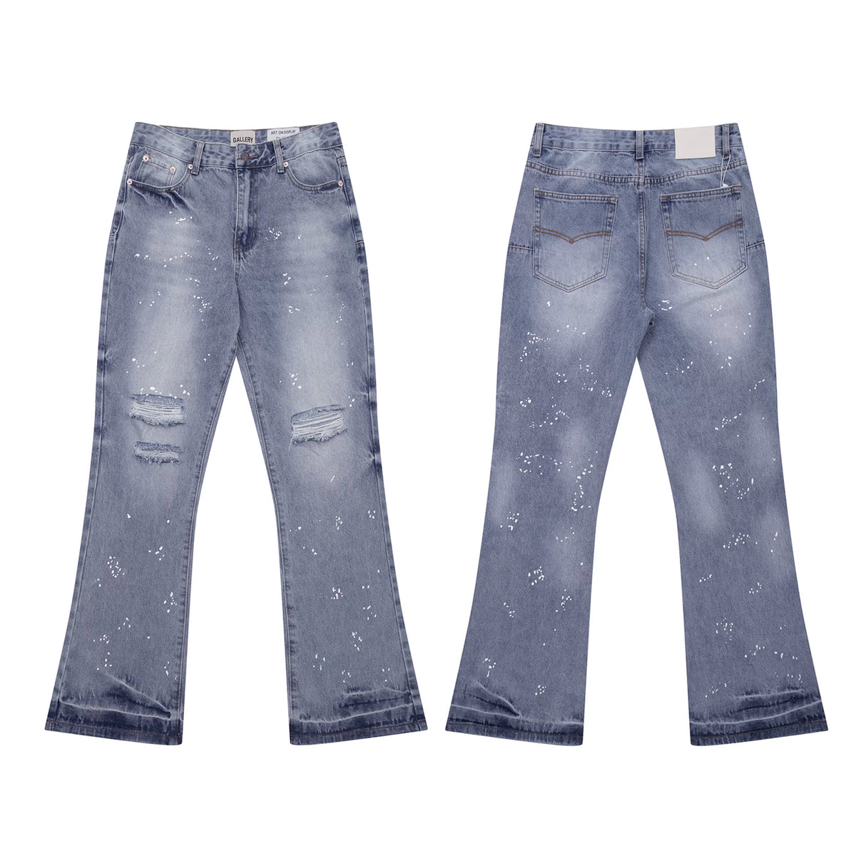 Gallery Dept Jeans American High Street Retro Washing Splicing Knife Cut Micro-Tender Casual Denim Trousers (8)