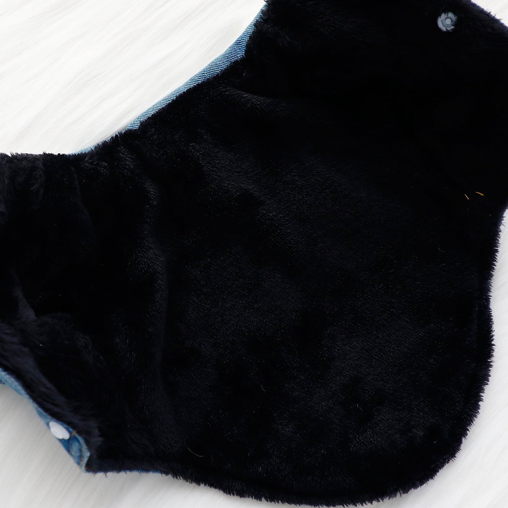 Denim Buttoned Fleece Dog Jacket Jumpsuits