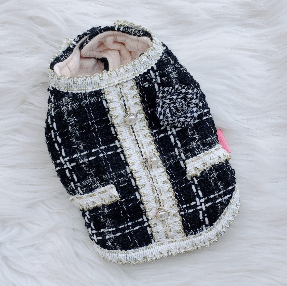 Elegant Style Flower Pearl Dog Cat Jacket
