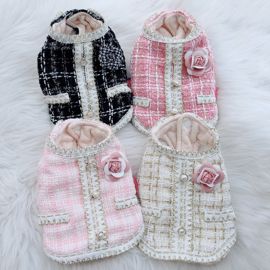 Elegant Style Flower Pearl Dog Cat Jacket