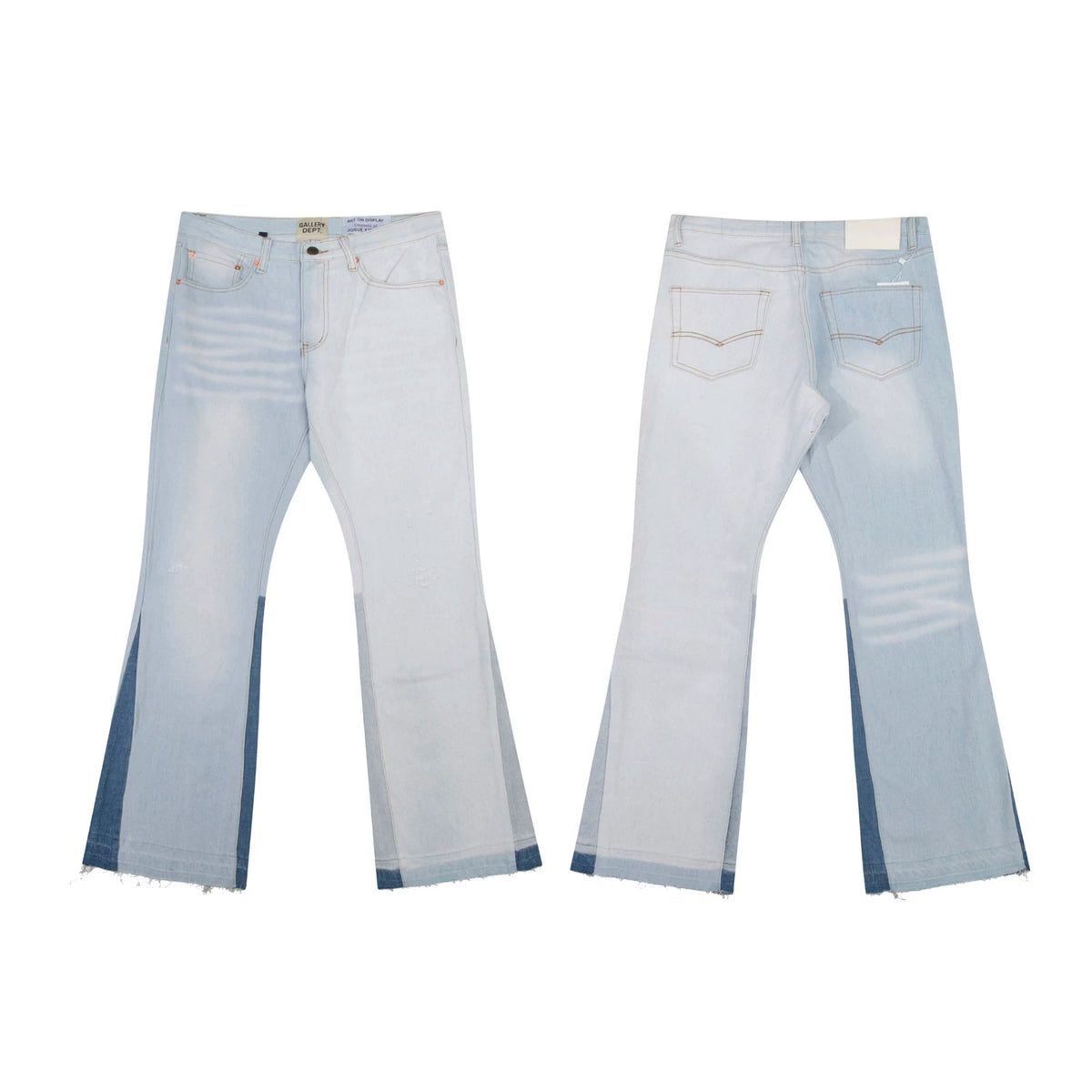 Gallery Dept Jeans American High Street Retro Washing Splicing Knife Cut Micro-Tender Casual Denim Trousers (7)