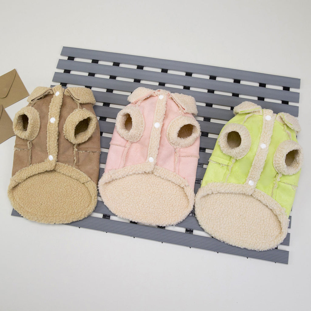 Faux Leather Puppy Decor Dog Harness Jacket