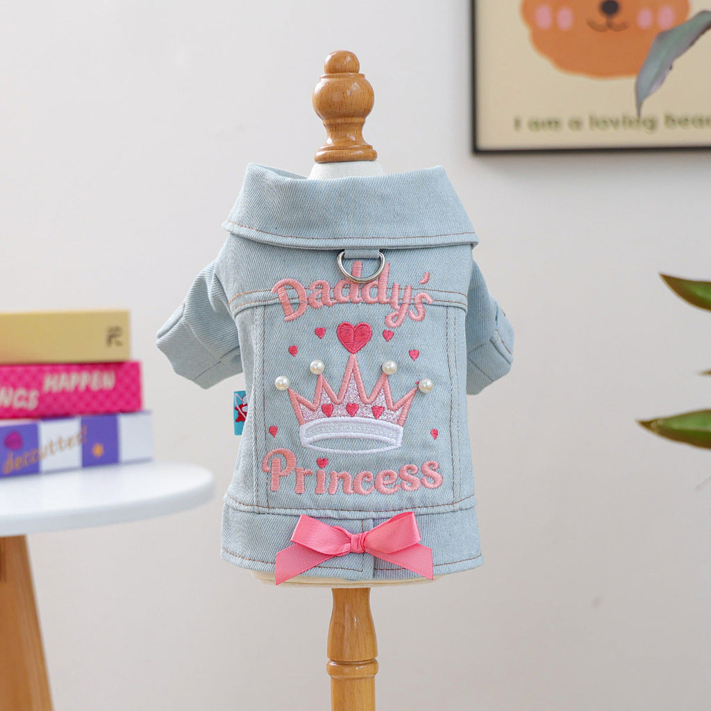 Sweet Lace-up Bow Heart Decor Dog Cat Jacket Dress