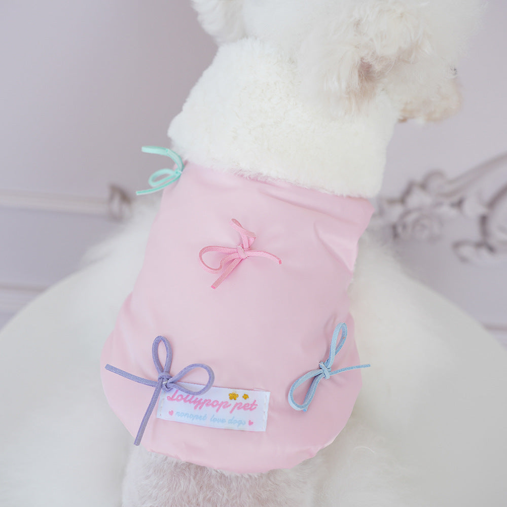 Fleece Removable Scarf Dog Cat Jacket