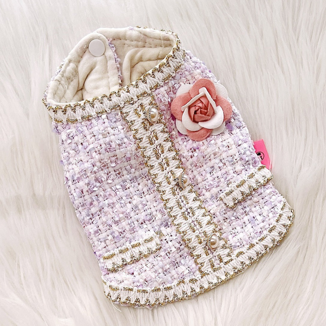 Elegant Style Flower Pearl Dog Cat Jacket