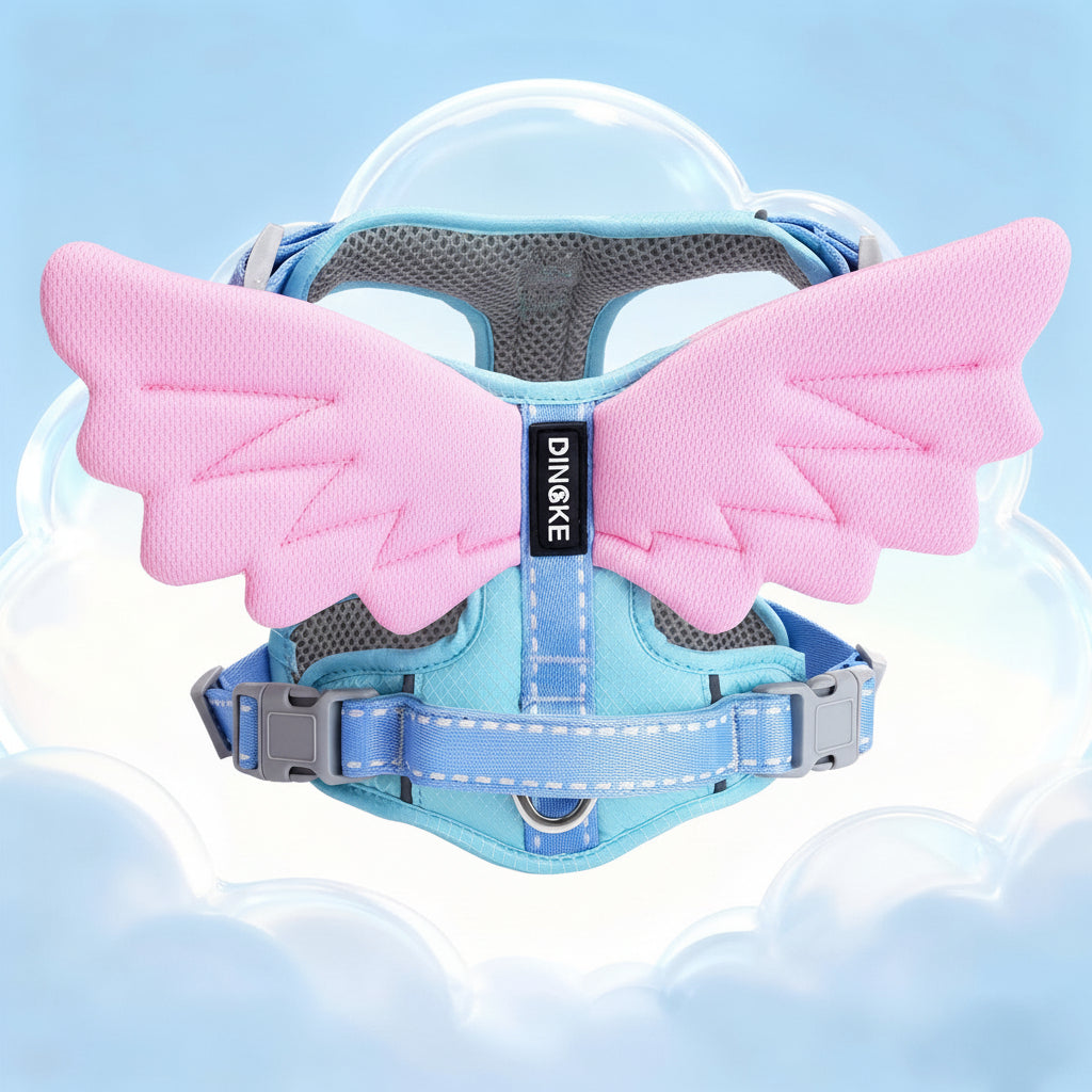 Color Block Wing Decor Dog Harness Leash