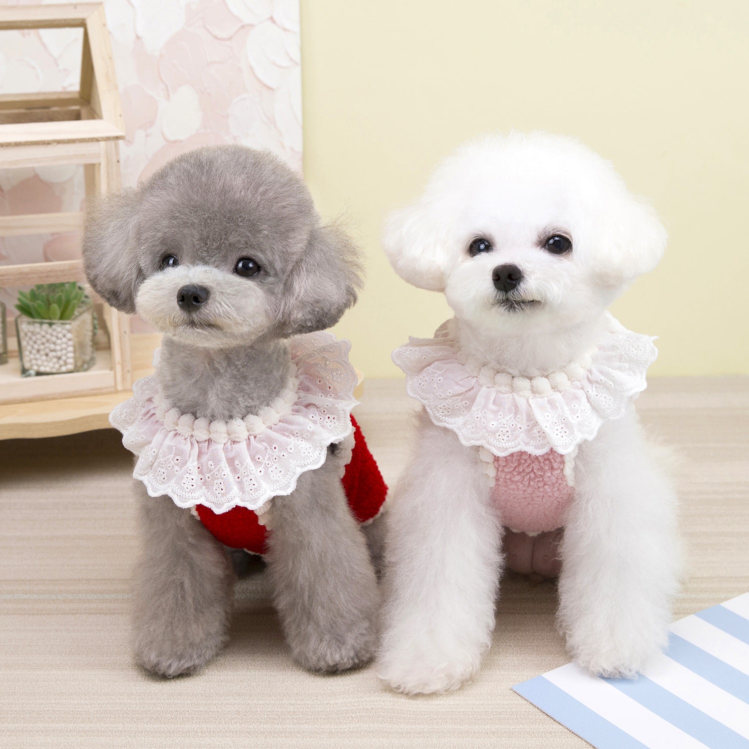 Sweet Lace Collar Dog Cat Harness Vest/Jumpsuits