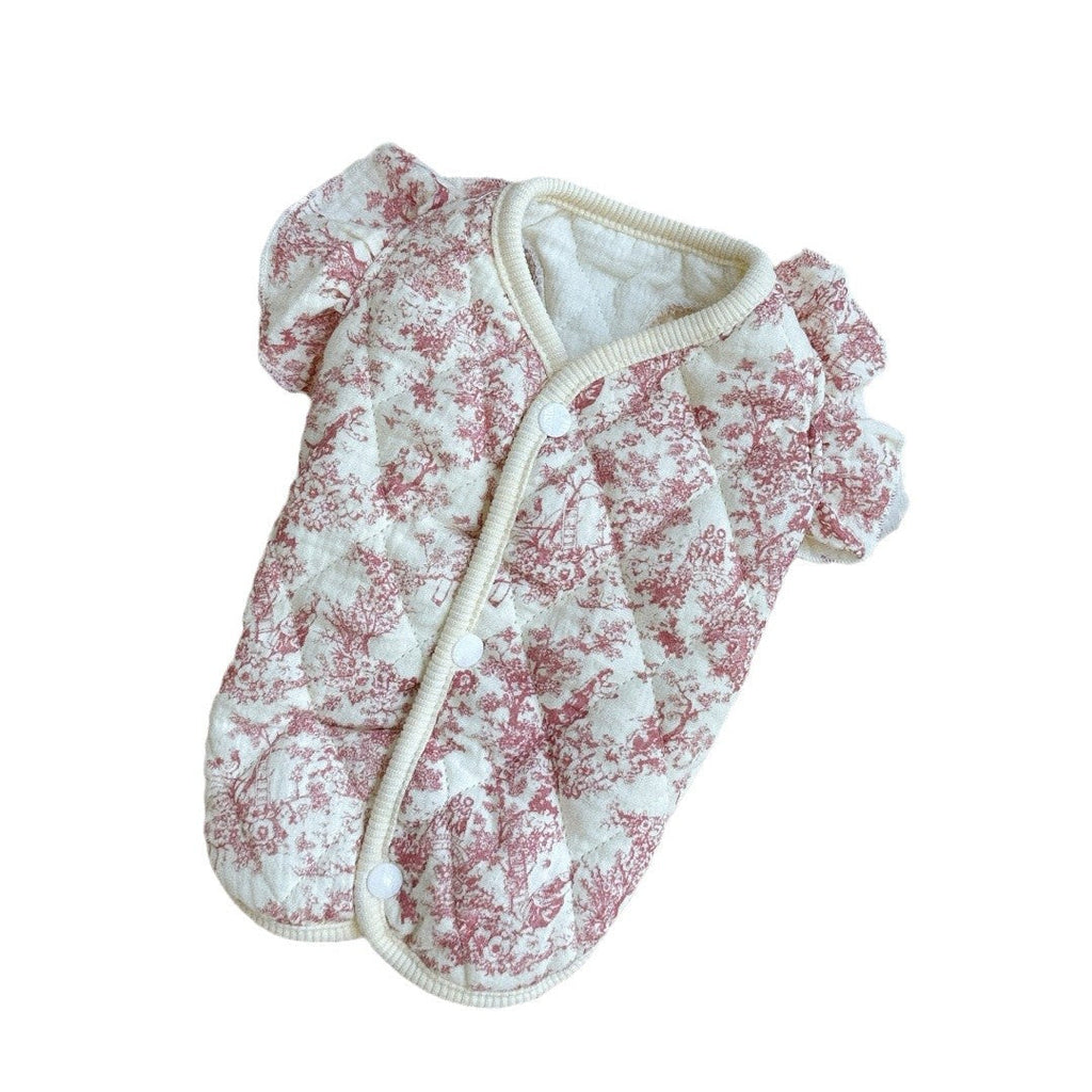 Fleece Romantic Floral Ruffled Dog Cat Jacket