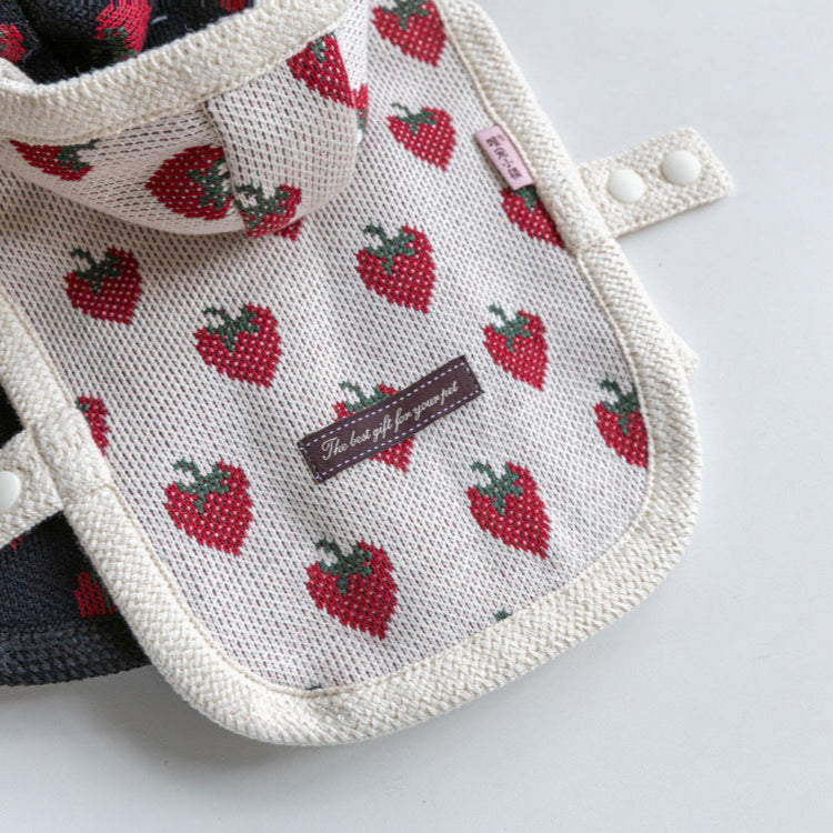 Strawberry Printed Hooded Dog Cat Cape