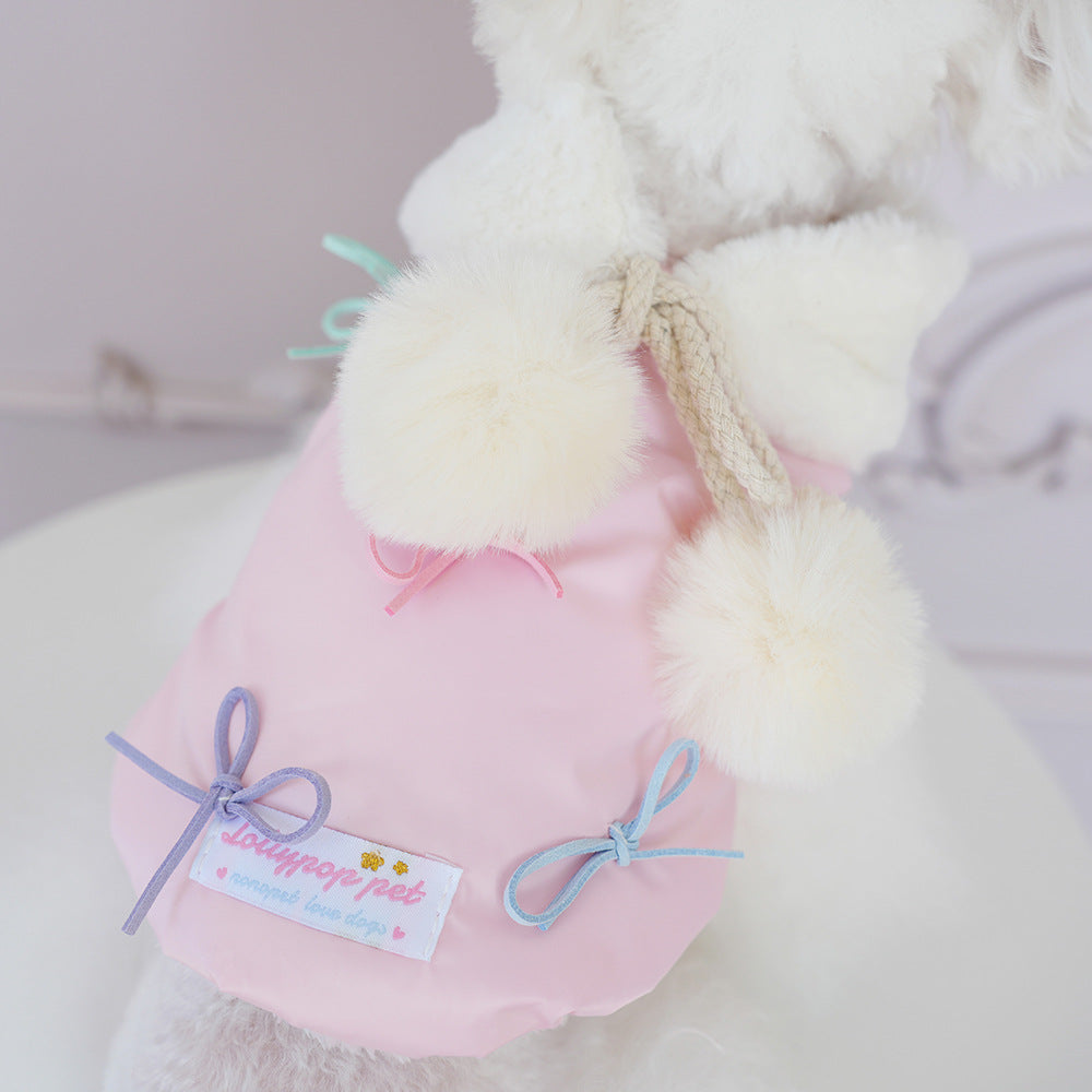 Fleece Removable Scarf Dog Cat Jacket