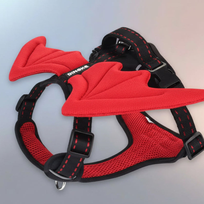 Color Block Wing Decor Dog Harness Leash