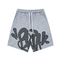 Synaworld Shorts, an American high street fashion brand, summer sports and leisure foam printed pure cotton five quarter shorts (5)