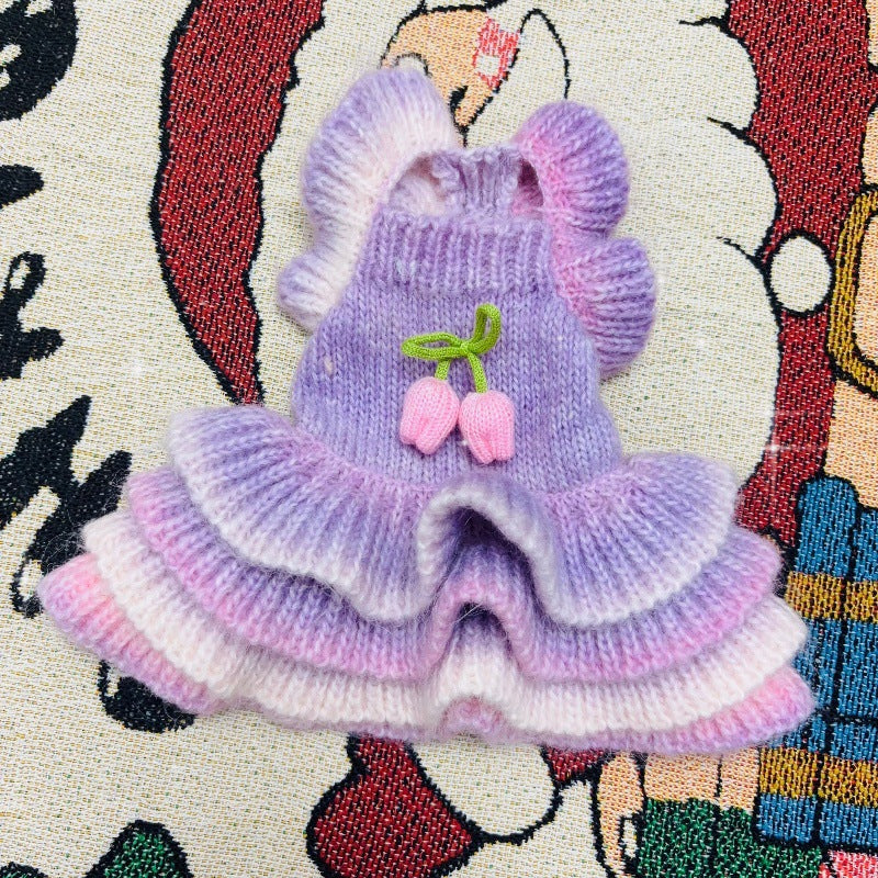 Tulip Decor Gradient Dog Cat Knitted Dress
