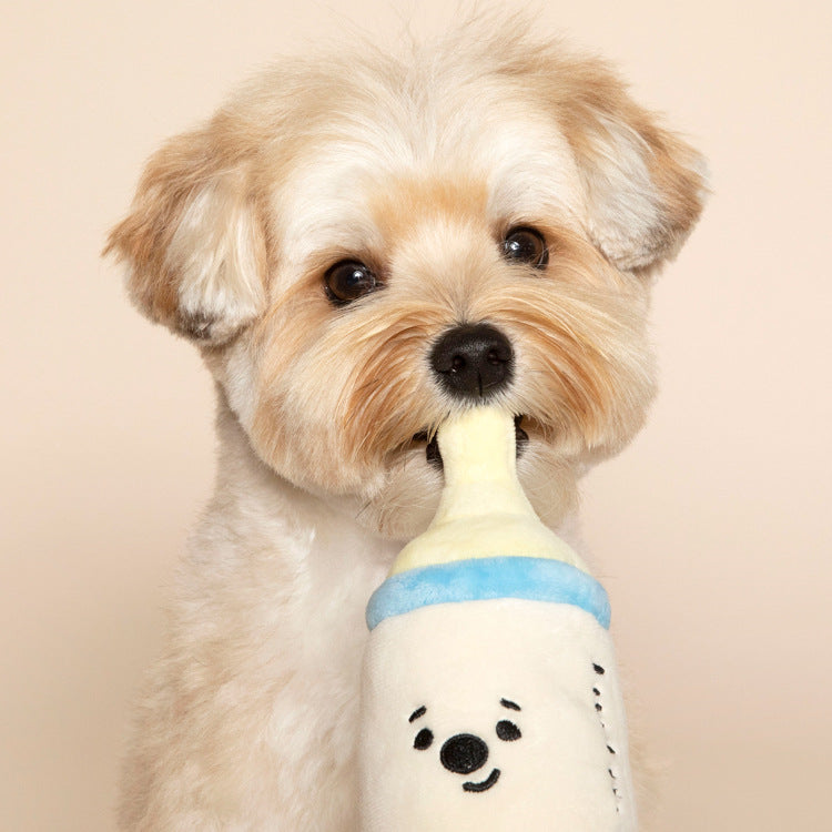 Cute Baby Bottle/Pacifier/Rattle Dog Toy