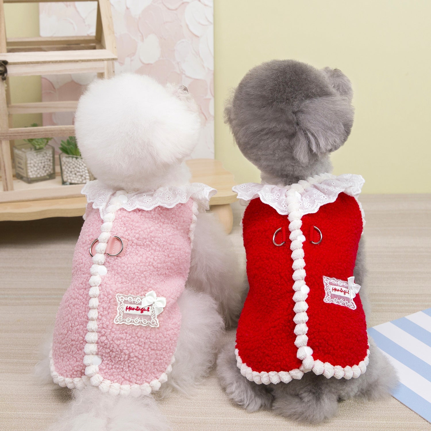 Sweet Lace Collar Dog Cat Harness Vest/Jumpsuits