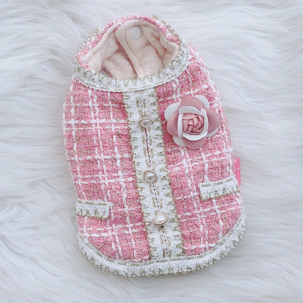 Elegant Style Flower Pearl Dog Cat Jacket