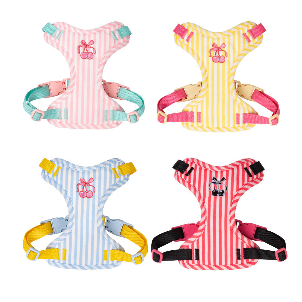 Cherry Striped Color Block Harness