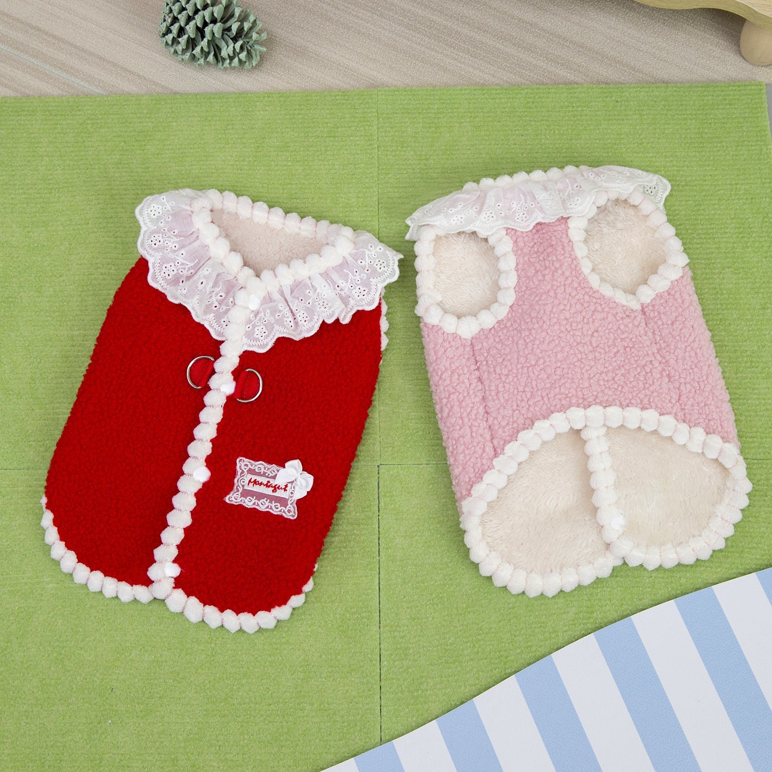 Sweet Lace Collar Dog Cat Harness Vest/Jumpsuits
