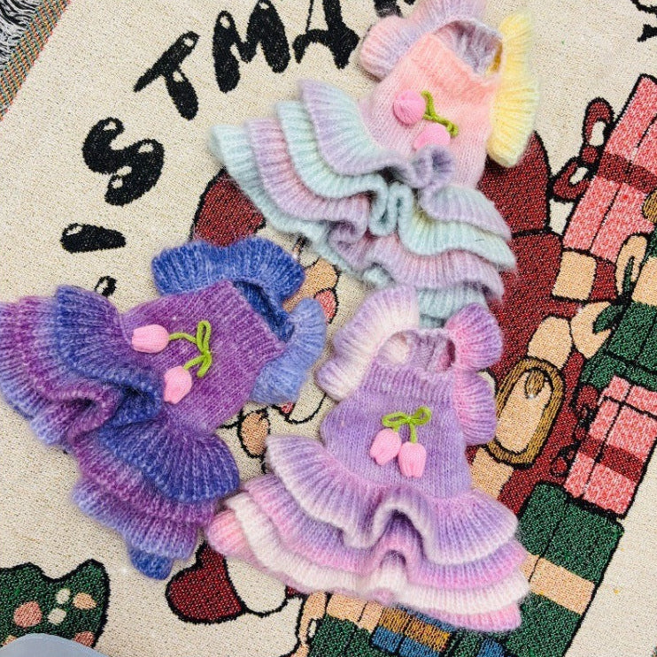 Tulip Decor Gradient Dog Cat Knitted Dress