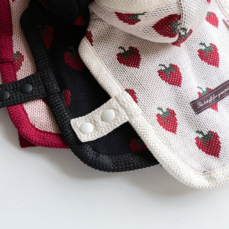 Strawberry Printed Hooded Dog Cat Cape
