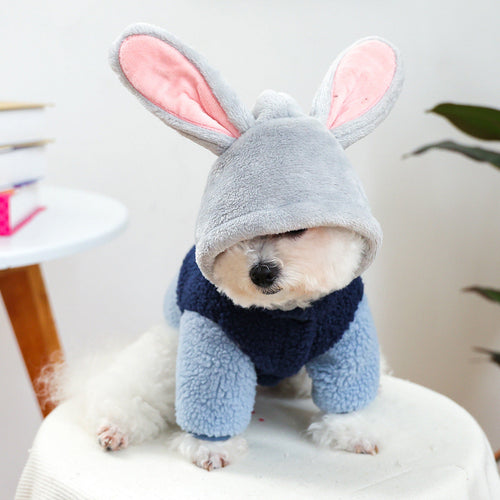 Cartoon Rabbit Shaped Dog Cat Hooded Jacket