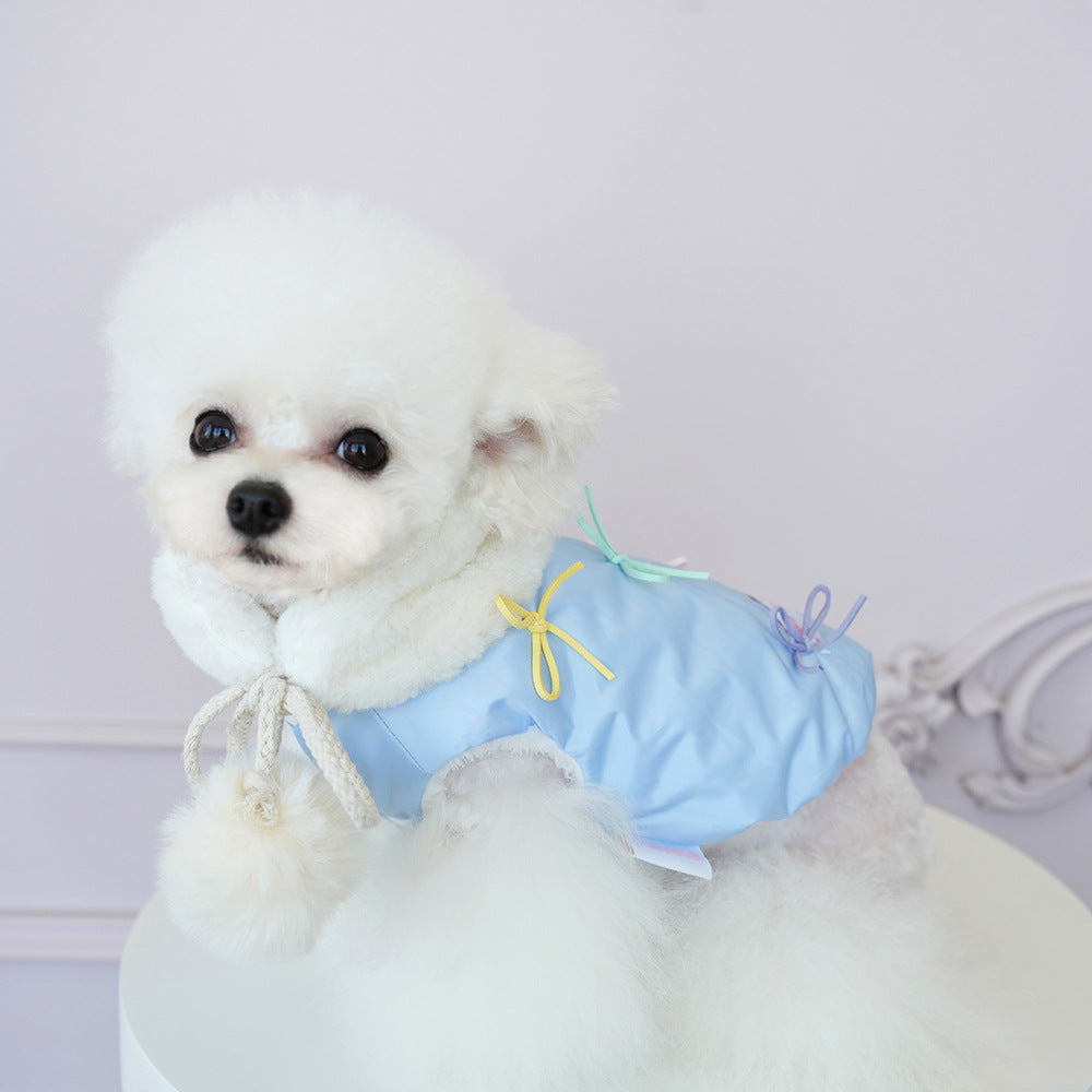 Fleece Removable Scarf Dog Cat Jacket