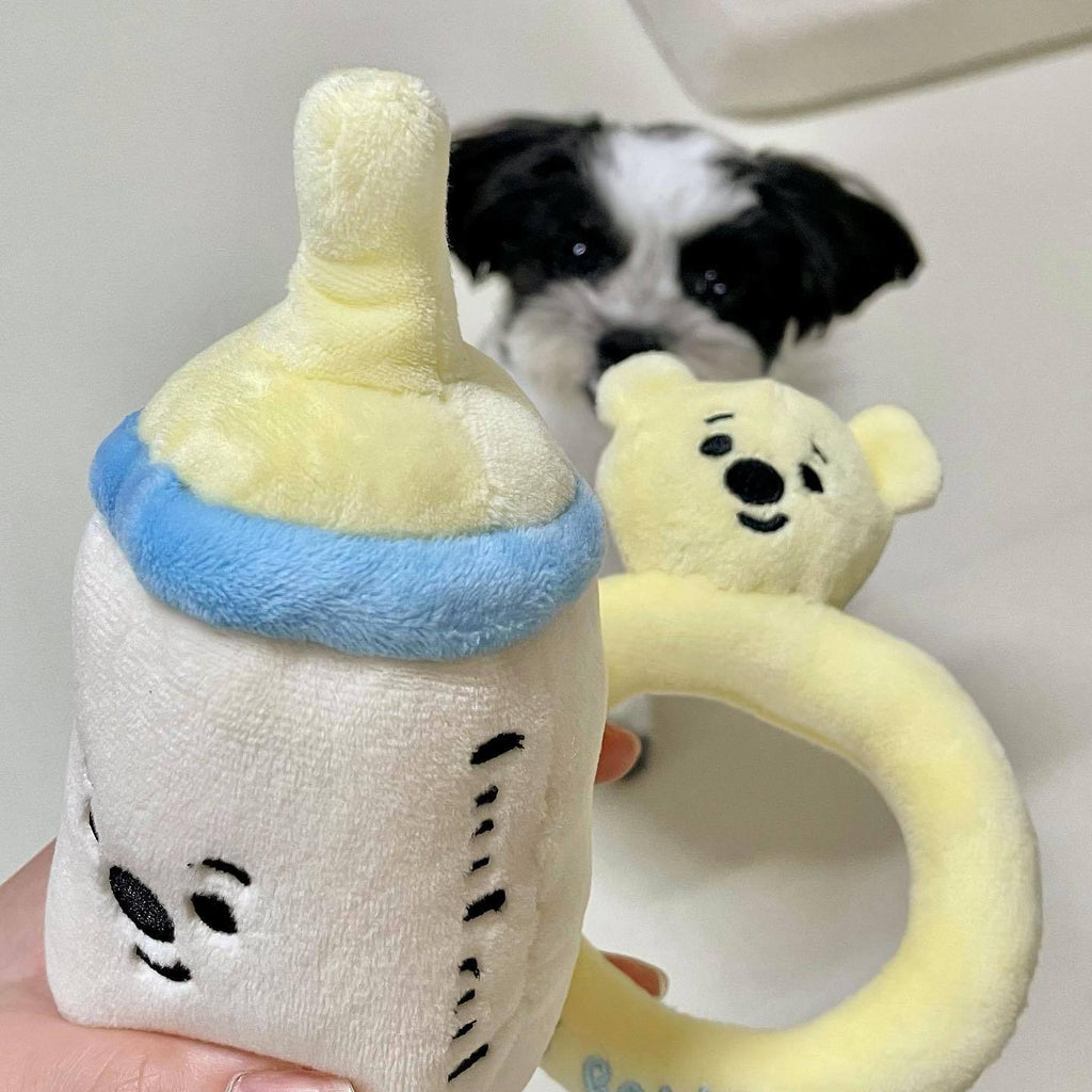 Cute Baby Bottle/Pacifier/Rattle Dog Toy