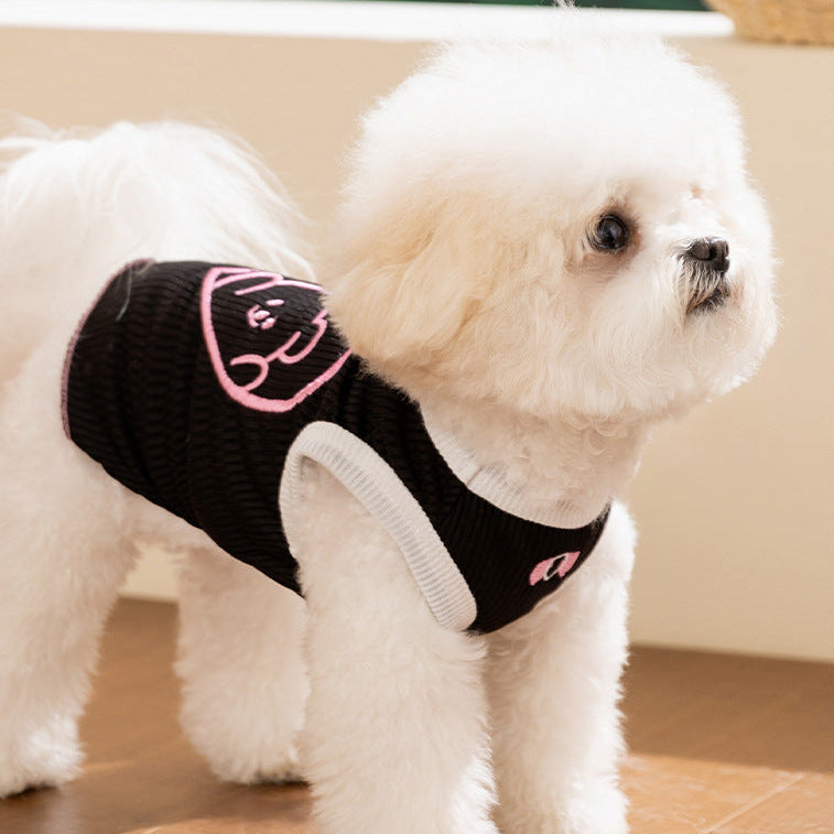 Color Block Bear Heart Dog Cat Vest