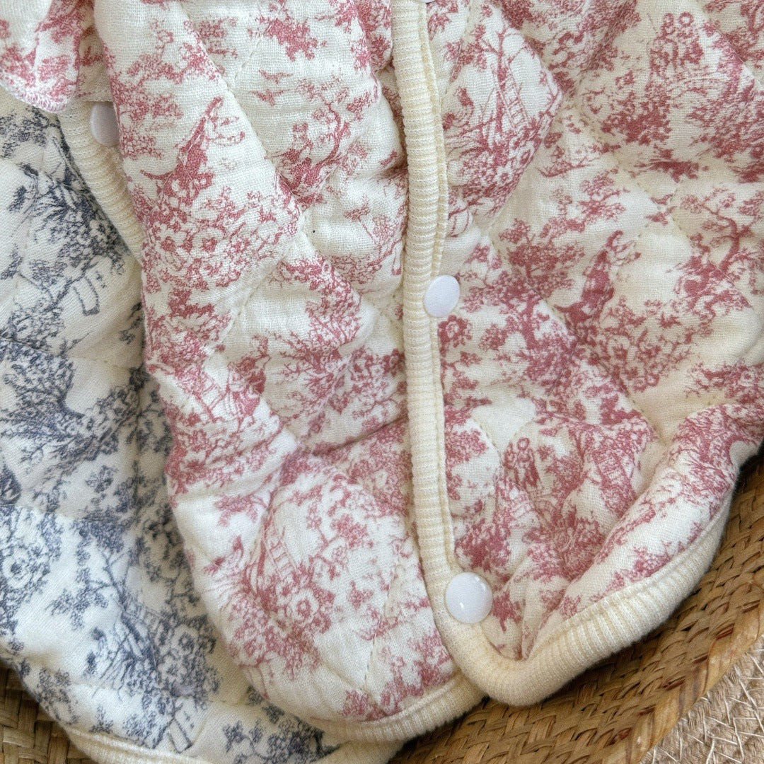 Fleece Romantic Floral Ruffled Dog Cat Jacket