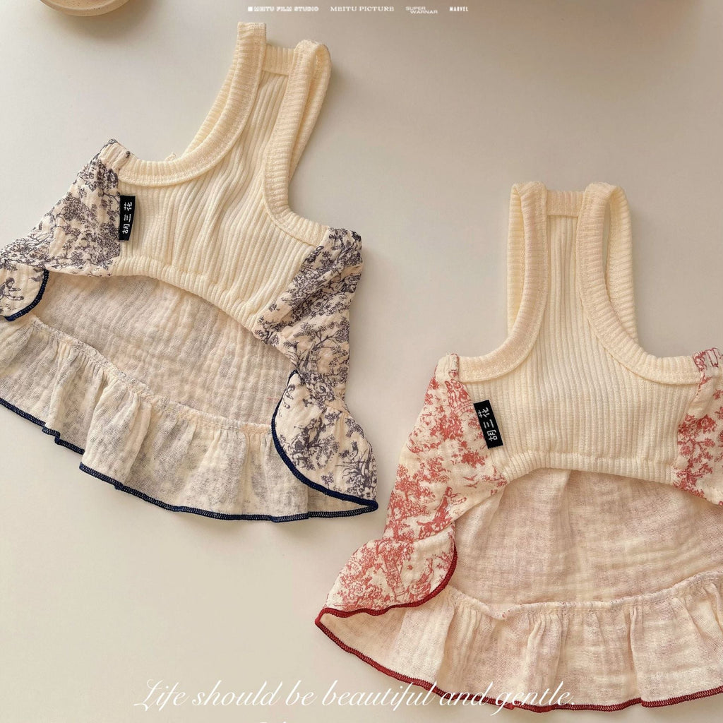 Romantic Floral Dog Dress/Harness Leash