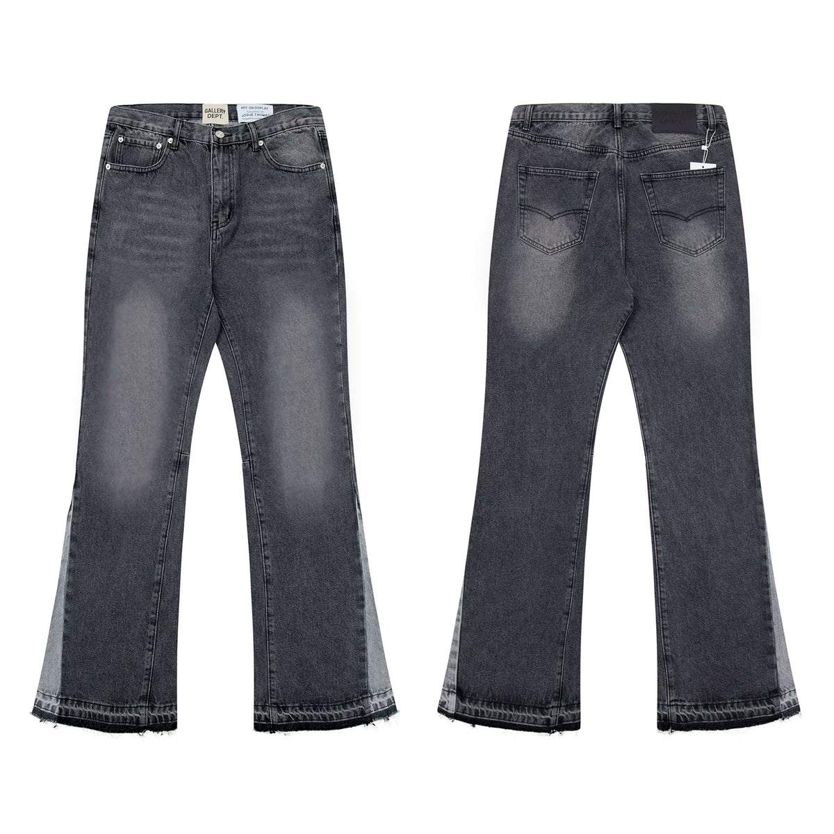 Gallery Dept Jeans American High Street Retro Washing Splicing Knife Cut Micro-Tender Casual Denim Trousers (2)