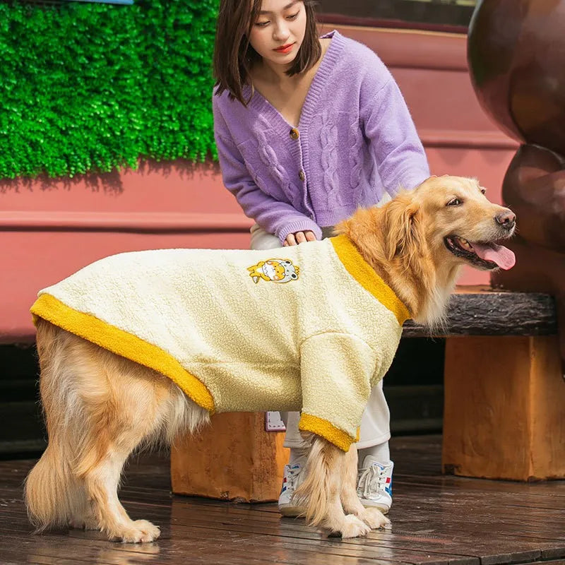 Dog Clothes for Big Dogs Winter Warm Dog Vest Fleece Dog Coat Pet Dog Hoodies Golden Retriever Collie Medium Large Dog Costume